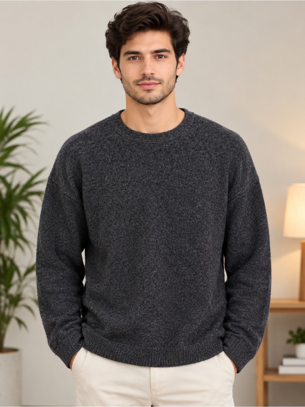 Like New – Men’s Riverstone Charcoal Gray Wool Blend Sweater, Size XXL